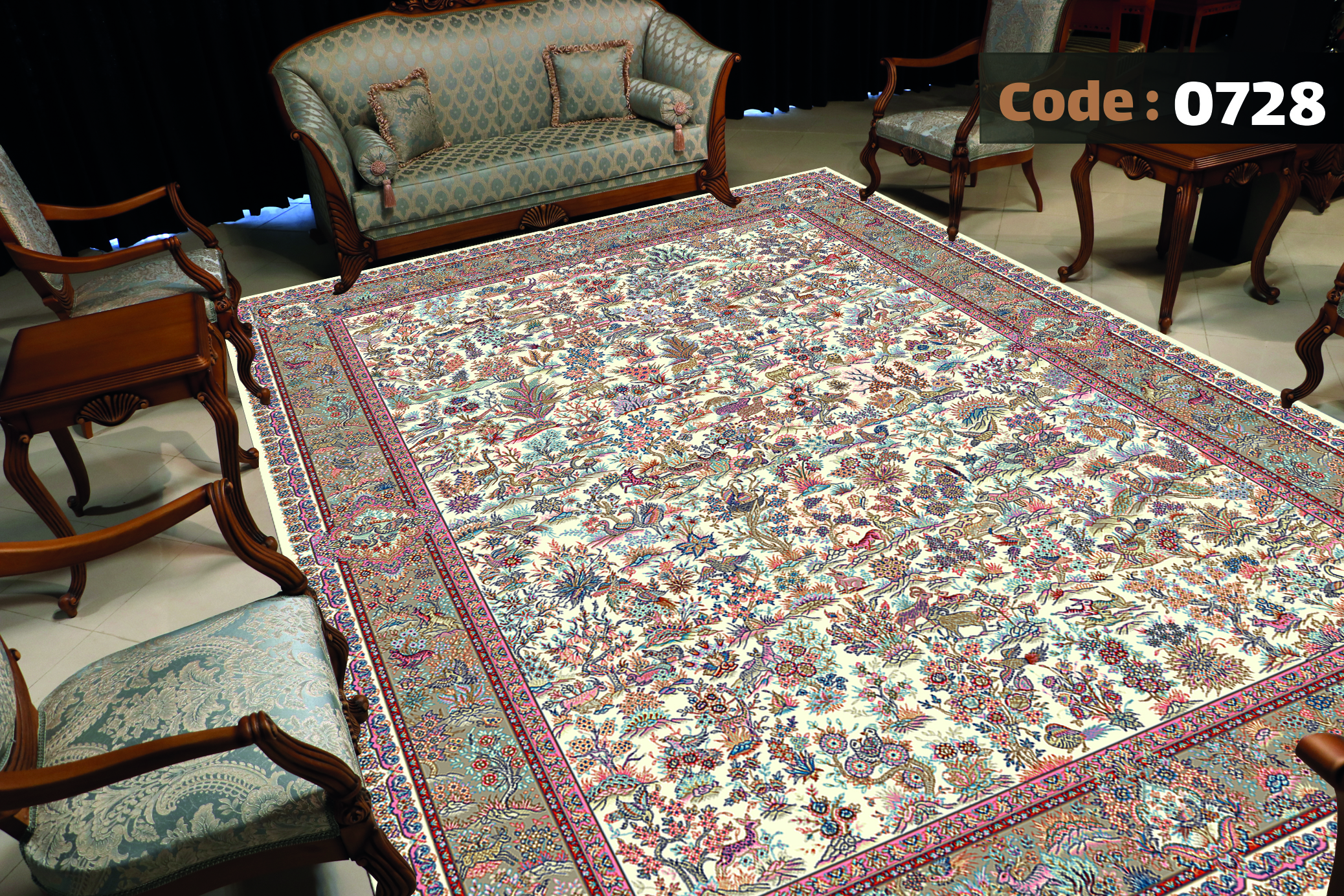 روفرشی کشدار مخمل شانل 12متری 0728