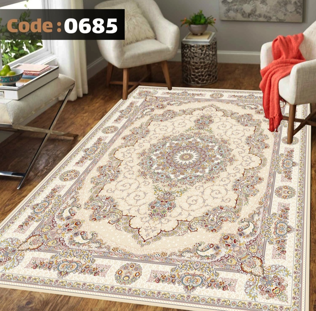 روفرشی کشدار کرم مخمل شانل 6متری ۰۶۸۵