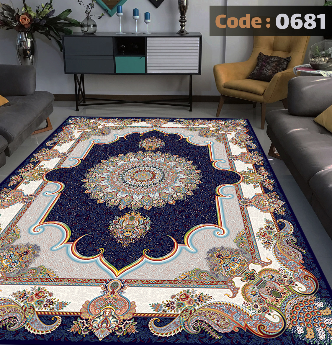 روفرشی کشدار مخمل شانل 6متری 0681 (آماده‌ارسال)