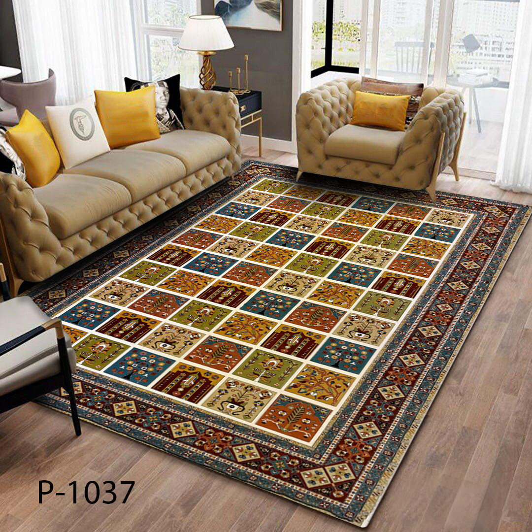 روفرشی کشدار مخمل شانل طرح سنتی 9متری p-1037