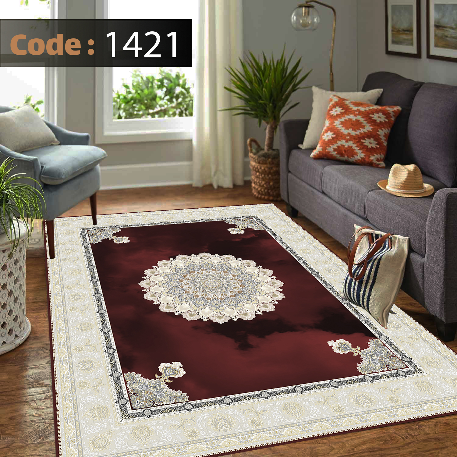 روفرشی کشدار مخمل شانل 12متری لاکی 1421