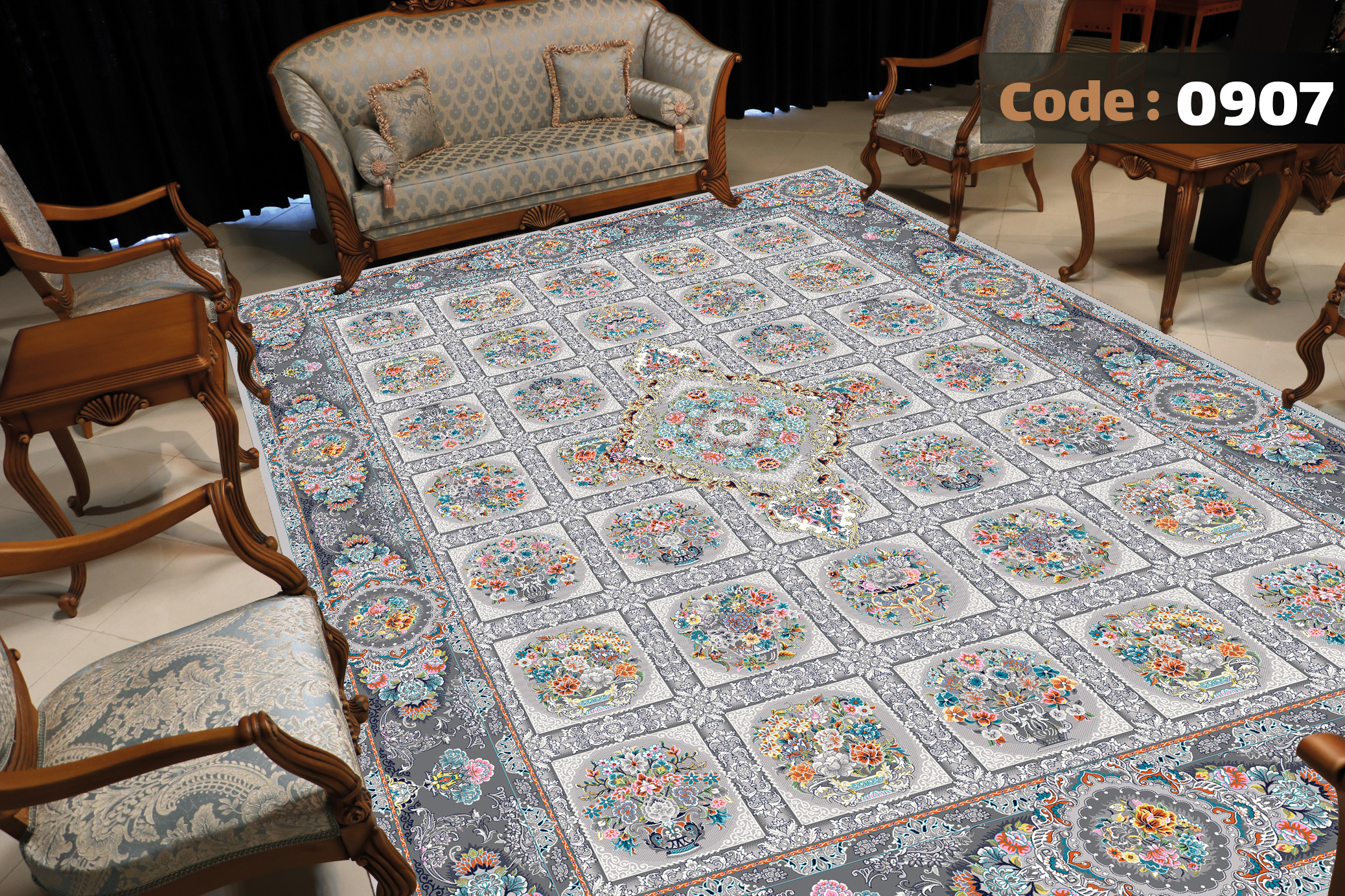 روفرشی کشدار مخمل شانل 6متری 0907