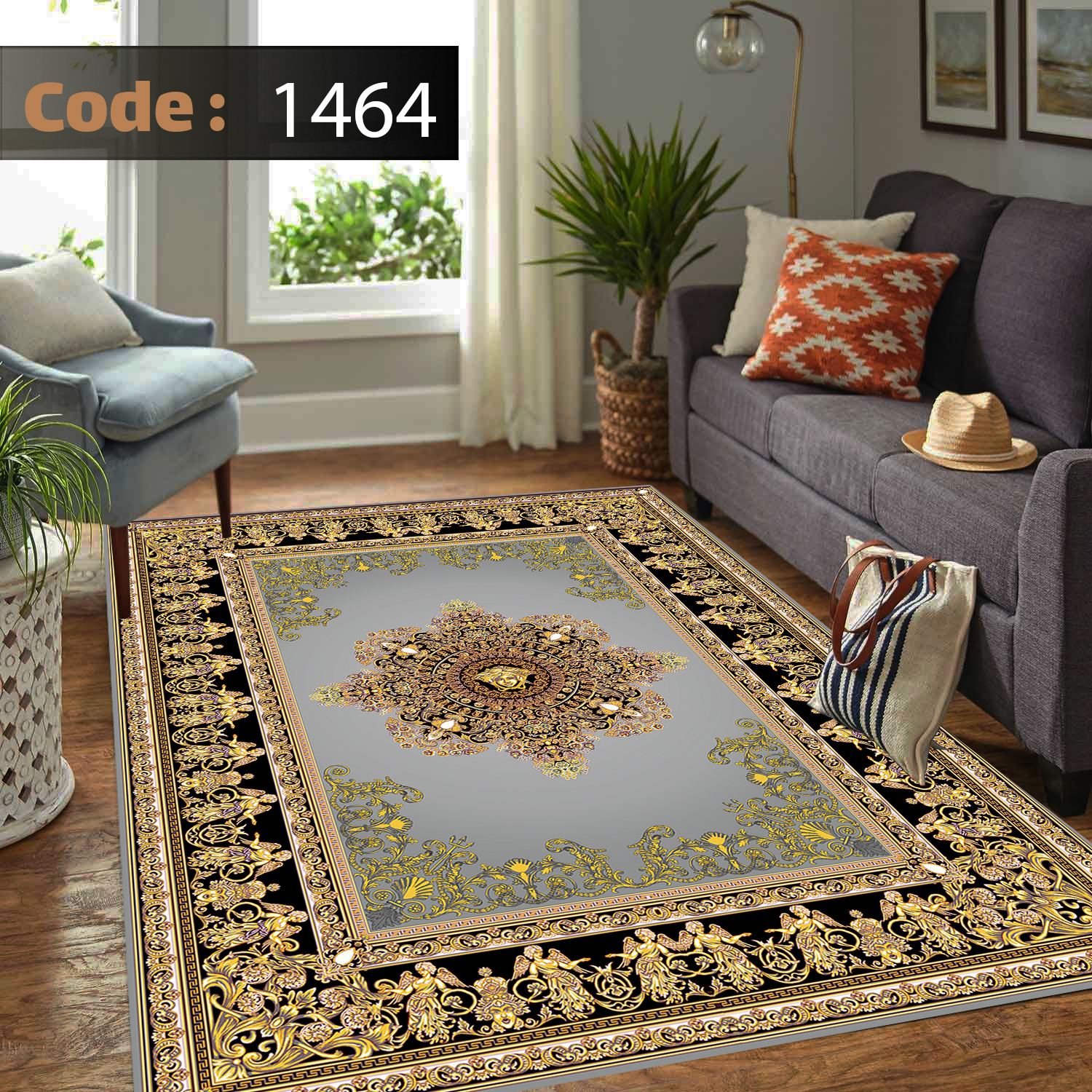 روفرشی کشدار مخمل شانل 6متری ورساچه 1464